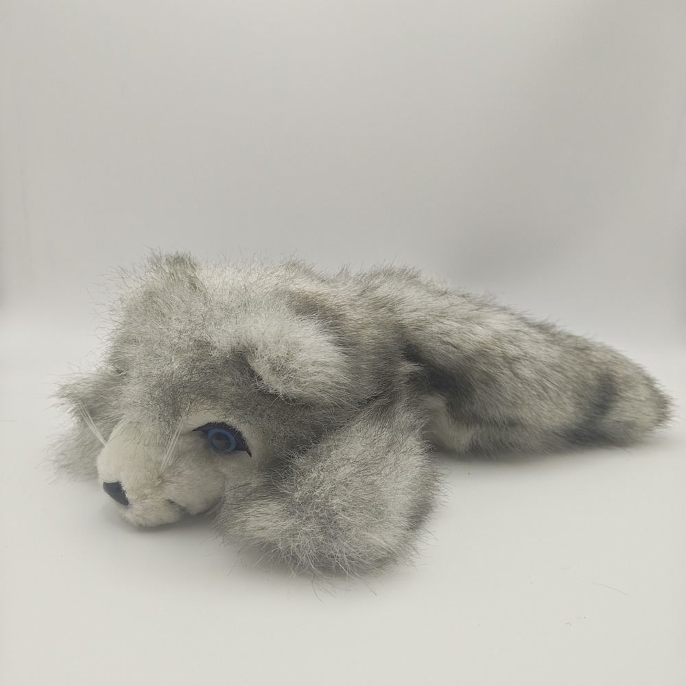1988 Purr-fection vintage 10" husky bean plush Blue Eyes Wolf F22